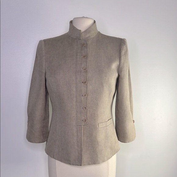 Armani Collezioni tan linen blend jacket size 6 - Picture 1 of 12